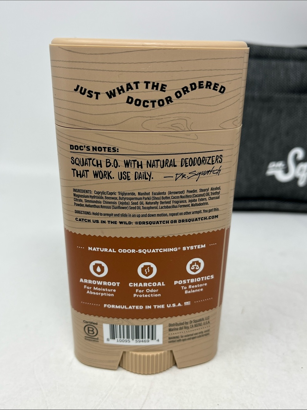 DR. SQUATCH BUNDLE WOOD BARREL BOURBON SOAP BODY WASH DEODORANT ZIP BAG SHIRT - Picture 9 of 15